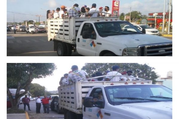 Los candidatos por RSP, Lauro Pérez y Alfredo Arguelles, realizan caravana en Cosoleacaque