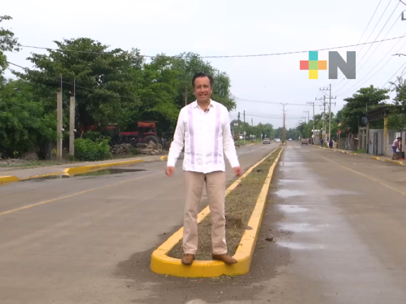 Gobernador Cuitláhuac García Jiménez mostró obras realizadas en el municipio de El Higo