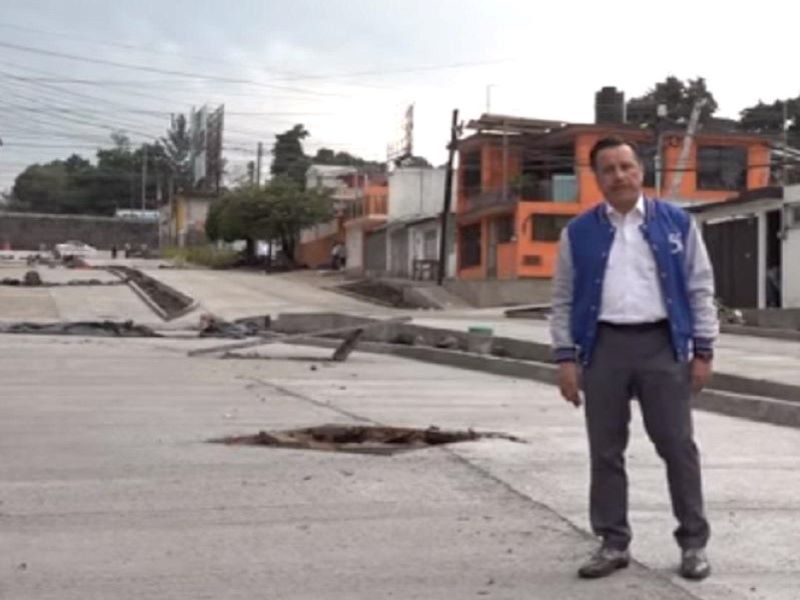 Gobernador Cuitláhuac García continúa supervisando obras en municipio de Xalapa