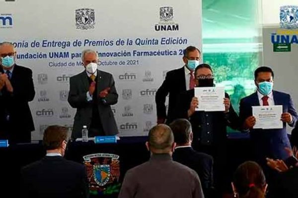 Entregan el premio Fundación UNAM para la Innovación Farmacéutica 2020