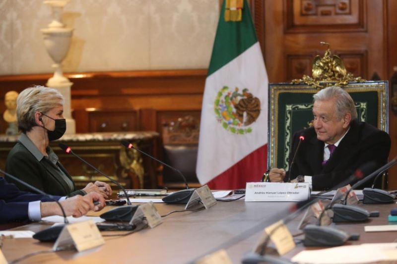 Presidente dialoga con secretaria de Energía de Estados Unidos en Palacio Nacional