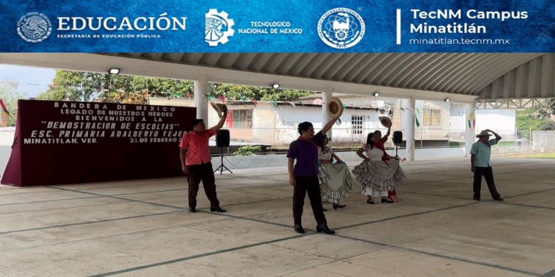 Con gran éxito se presenta el Ballet de Danza Folclórica “Nanahuatzin” del tecMina, en evento de demostración de escoltas en escuelas primarias de la zona