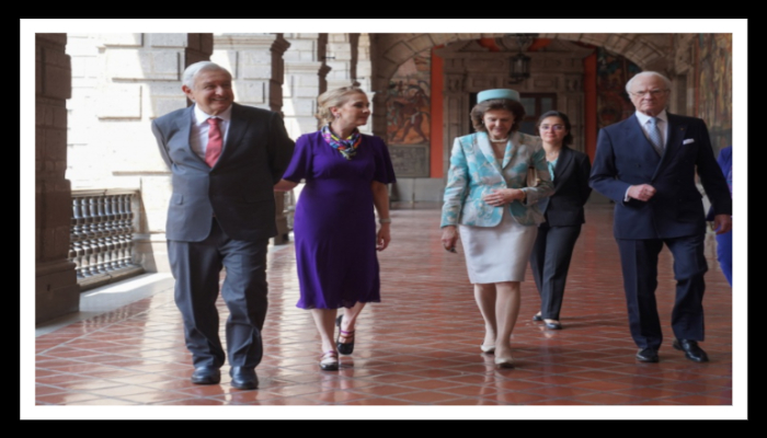 Presidente recibe en Palacio Nacional a reyes de Suecia