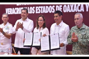 Signa gobernadora Rocío Nahle alianza de seguridad con Oaxaca y Puebla